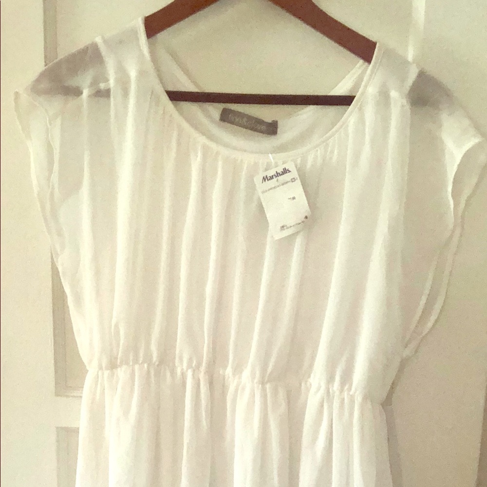 White chiffon mini dress